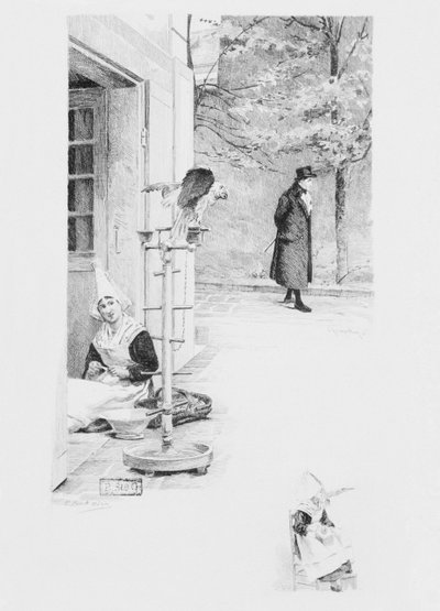 The servant Felicite and the parrot Loulou, illustration from 